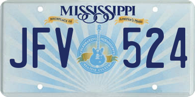 MS license plate JFV524