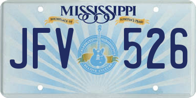 MS license plate JFV526