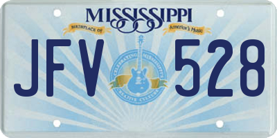 MS license plate JFV528