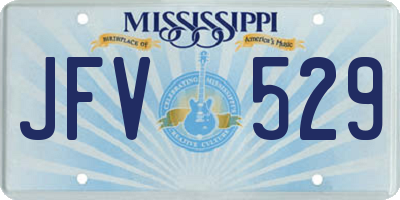MS license plate JFV529