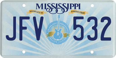 MS license plate JFV532