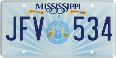 MS license plate JFV534