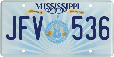 MS license plate JFV536