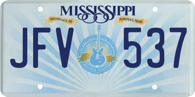 MS license plate JFV537
