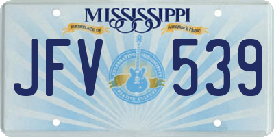 MS license plate JFV539