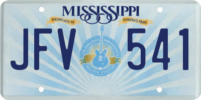 MS license plate JFV541