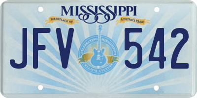MS license plate JFV542