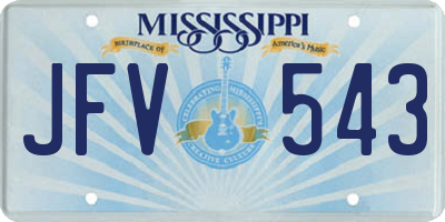MS license plate JFV543