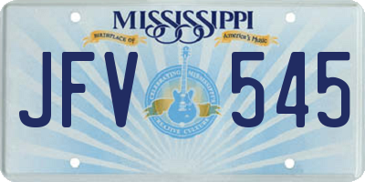 MS license plate JFV545