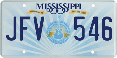 MS license plate JFV546