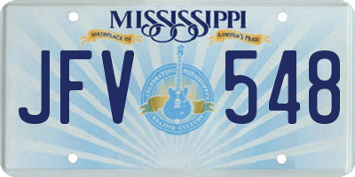 MS license plate JFV548