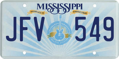 MS license plate JFV549
