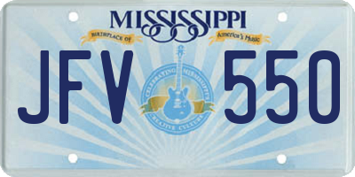 MS license plate JFV550