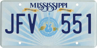 MS license plate JFV551