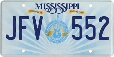 MS license plate JFV552