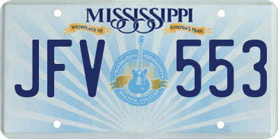 MS license plate JFV553
