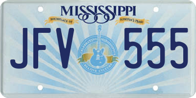 MS license plate JFV555