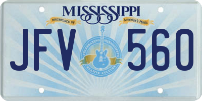 MS license plate JFV560