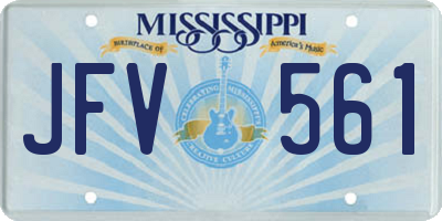 MS license plate JFV561