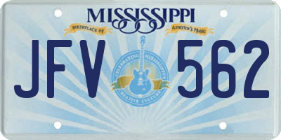 MS license plate JFV562