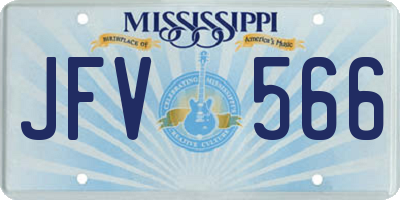 MS license plate JFV566