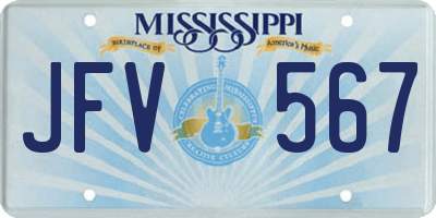 MS license plate JFV567