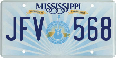 MS license plate JFV568