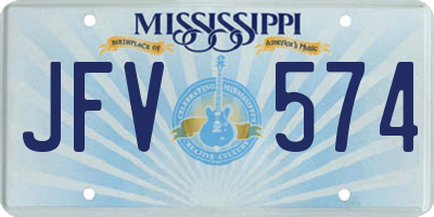 MS license plate JFV574