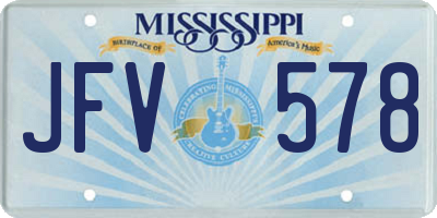 MS license plate JFV578