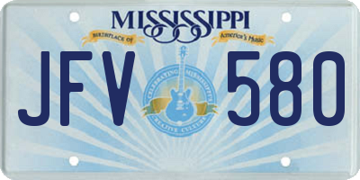 MS license plate JFV580