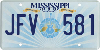 MS license plate JFV581