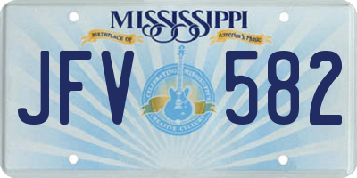MS license plate JFV582
