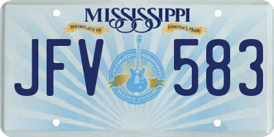 MS license plate JFV583