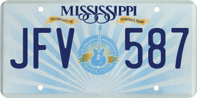 MS license plate JFV587