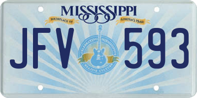 MS license plate JFV593