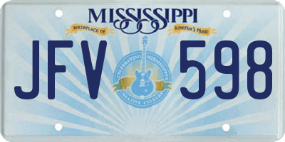 MS license plate JFV598