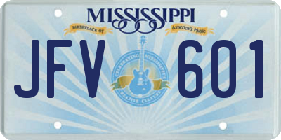 MS license plate JFV601