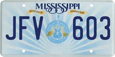 MS license plate JFV603