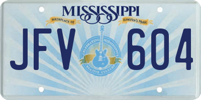 MS license plate JFV604