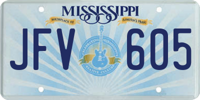 MS license plate JFV605