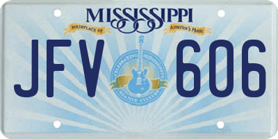 MS license plate JFV606