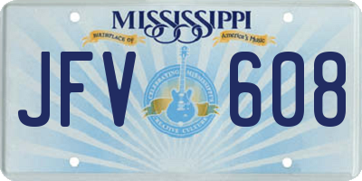 MS license plate JFV608