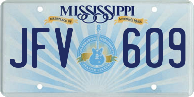 MS license plate JFV609