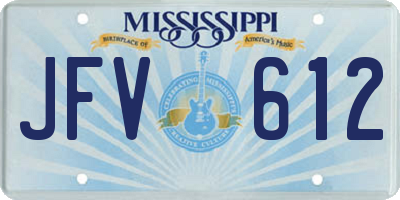 MS license plate JFV612