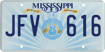 MS license plate JFV616