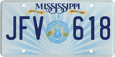 MS license plate JFV618