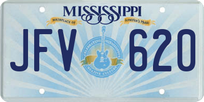 MS license plate JFV620