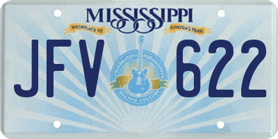 MS license plate JFV622