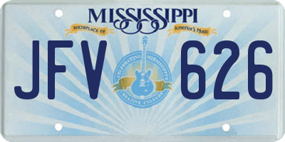MS license plate JFV626