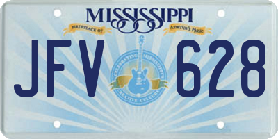 MS license plate JFV628